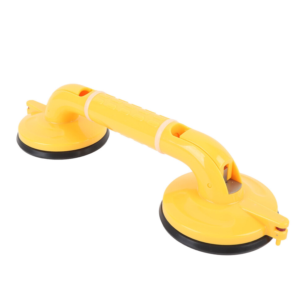 Yellow Strong Suction Bath Grab Bar 39Cm Anti Slip Luminous Handle For Elderly