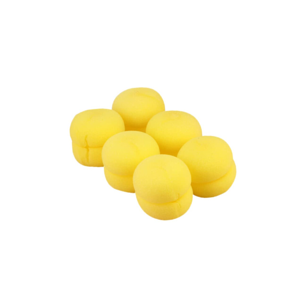 Yellow 12Pcs Soft Sponge Hair Curlers For Gentle Styling And Quick No Heat Curls Foam