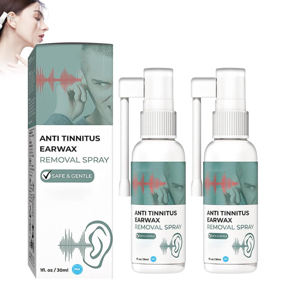 Earwax Removal Spray 2PCS, Natural Gentle Formula for Tinnitus Relief and Ear Cleaning, Compact Travel Size