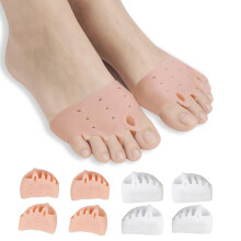 4 Pairs Silicone Toe Separators for Bunion Relief, Breathable Alignment Corrector for Women and Men
