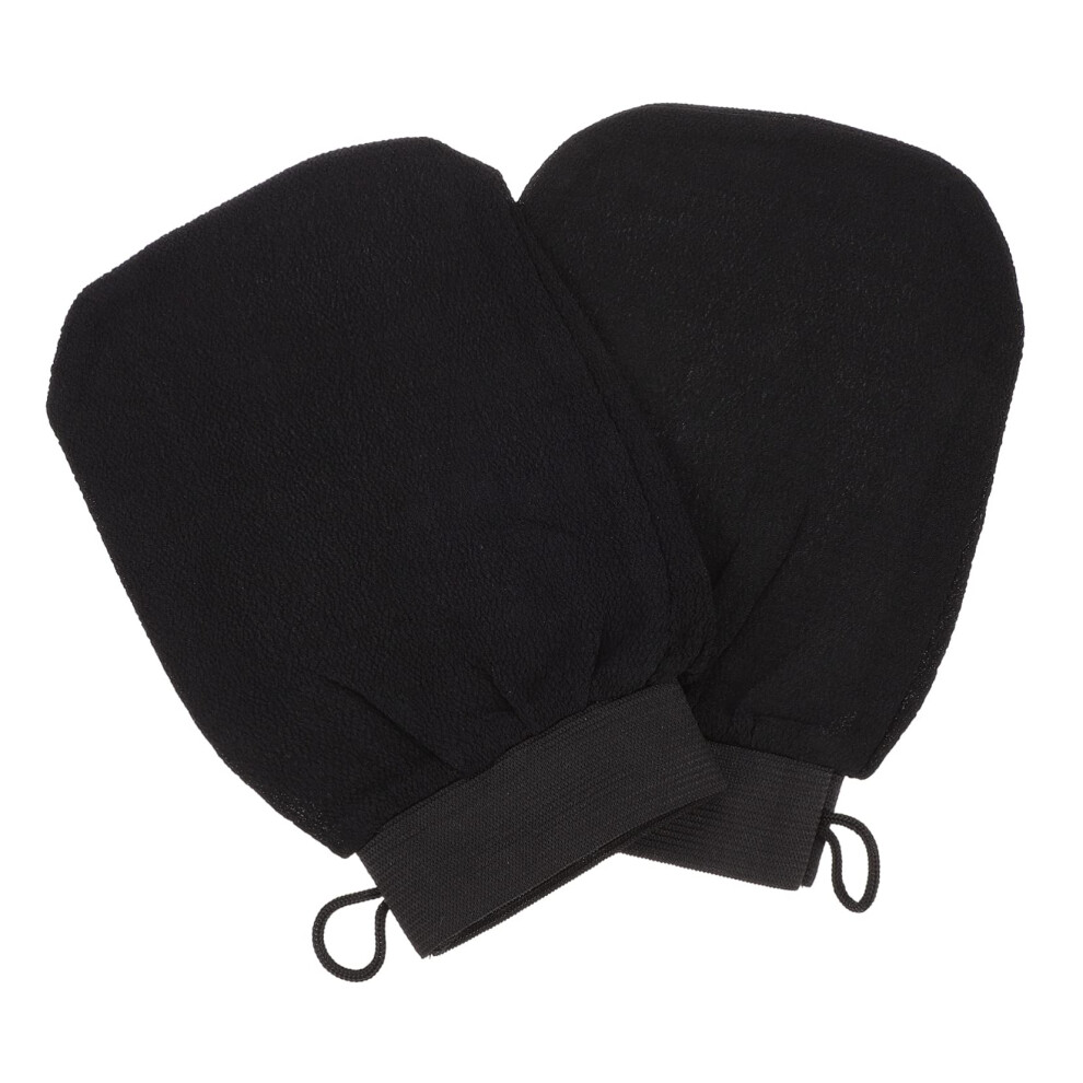 Black Exfoliating Gloves For Shower And Bath Â Gentle Skin Exfoliation And Massage Effect