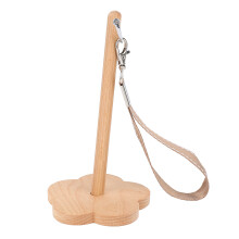 Portable Beech Wood Wrist Yarn Holder with Shoulder Strap, 9.5cm Base