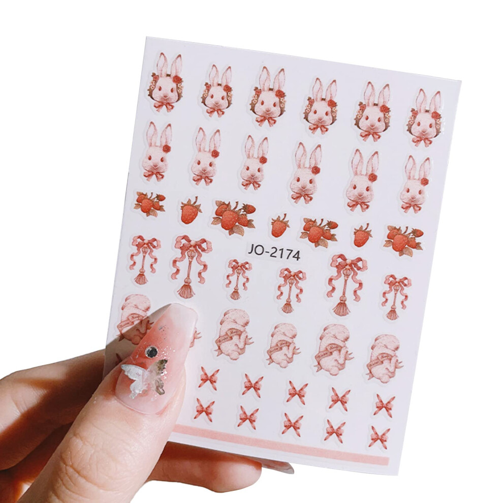 5D Embossed Rabbit Nail Art Stickers Cute SelfAdhesive Cartoon Decals for DIY Nail Designs