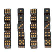 20PCS Black Plastic Dice 1.6cm for Board & Math Games Classroom Fun