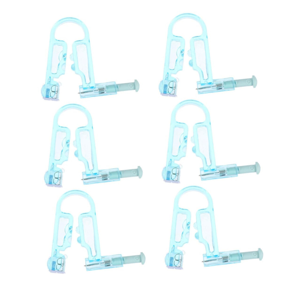 6pcs Painless Ear Piercing Kit with Single Tap Disposable Design for Safe Home Piercing
