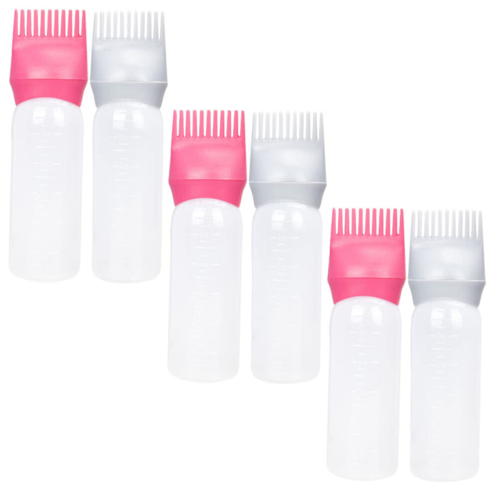 6pcs Hair Dye Applicator Bottles with Root Comb, Precise Root Application, Reusable for Home and Salon Use
