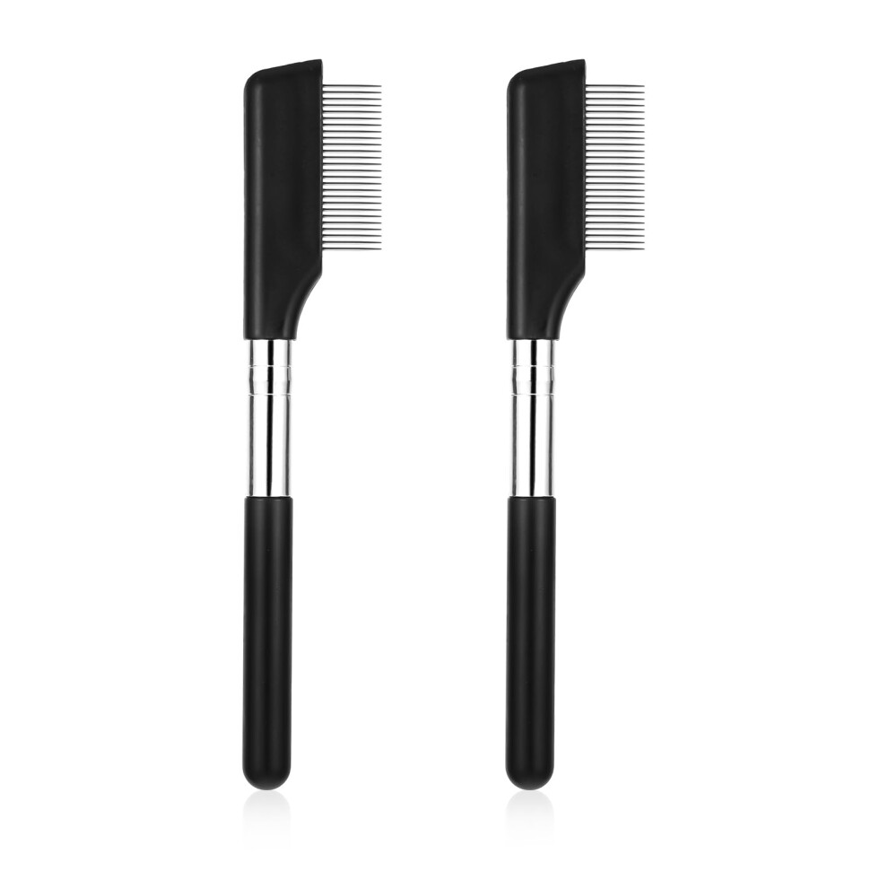 2Pcs Metal Eyelash Comb Separator with Easy Clean Teeth for Clump Lash and Brow Grooming