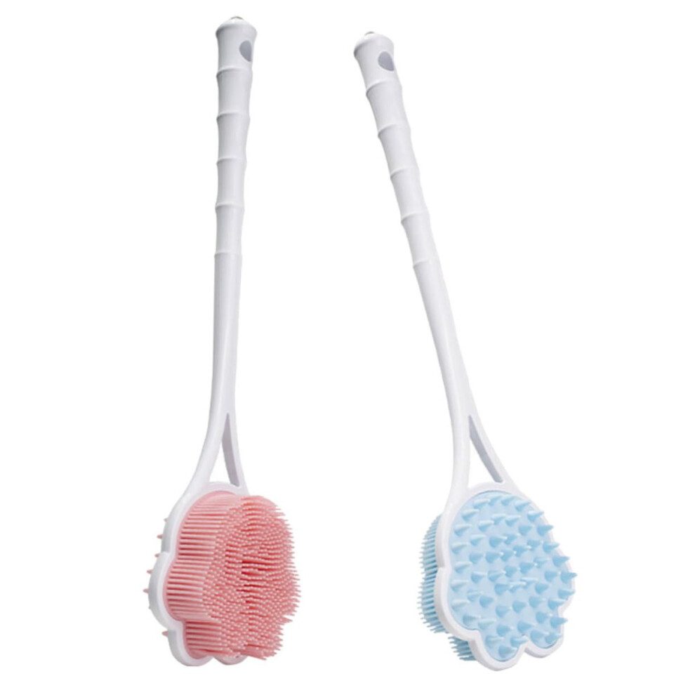 Shower Back Scrubber Set 2pcs with Long Ergonomic Handle for Gentle Exfoliation and Deep Cleansing