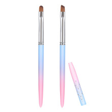 2pcs Nail Art Cleanup Brush Set with Round and Angled Heads for Precision Polish Removal and Salon Use