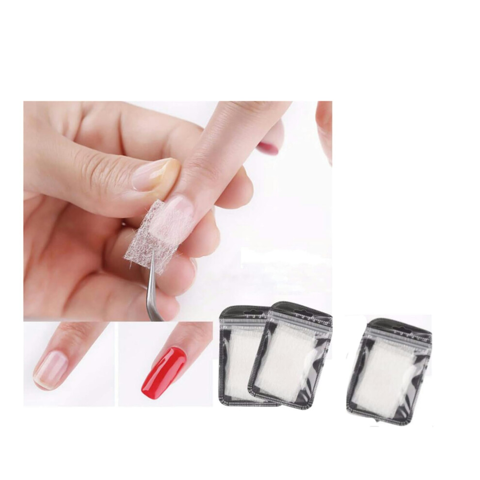 White 60 Piece Nail Art Kit With Tips And Durable Fiberglass Extensions For Salonquality Home Manicures