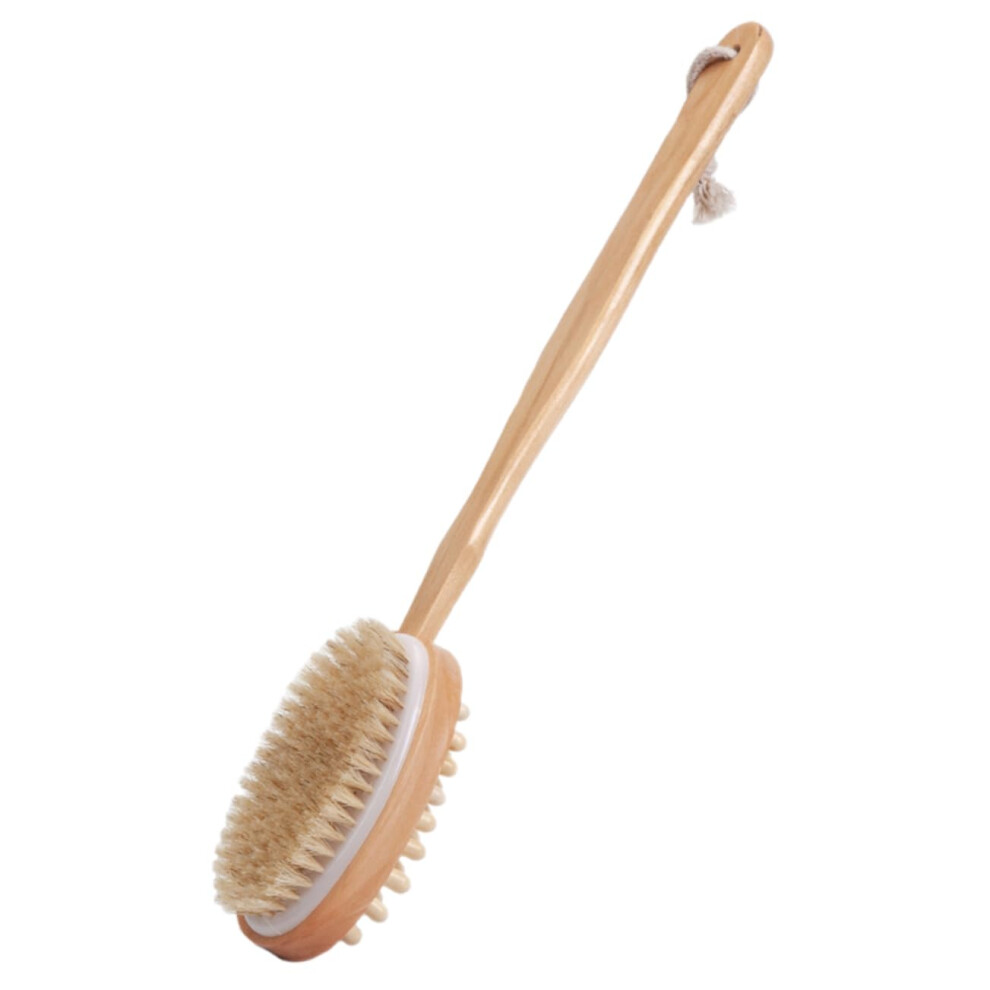 Long Handle Back Scrubber with Lotion Applicator Function, Ergonomic Grip Bath Shower Brush for Back Washing