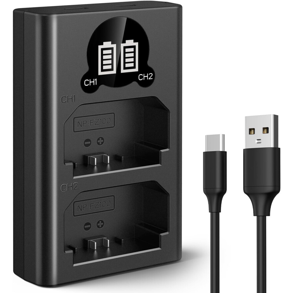 Npfz100 Dual Usb Battery Charger With Fast Lcd Display For Sony A7iii A7iv A7riii A9 A1 Fx30 9113335817135