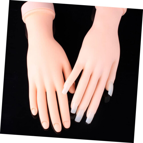 Nail Practice Hand with Realistic Lifesize Design, Reusable Manicure Training Hand Model for Beginners 2