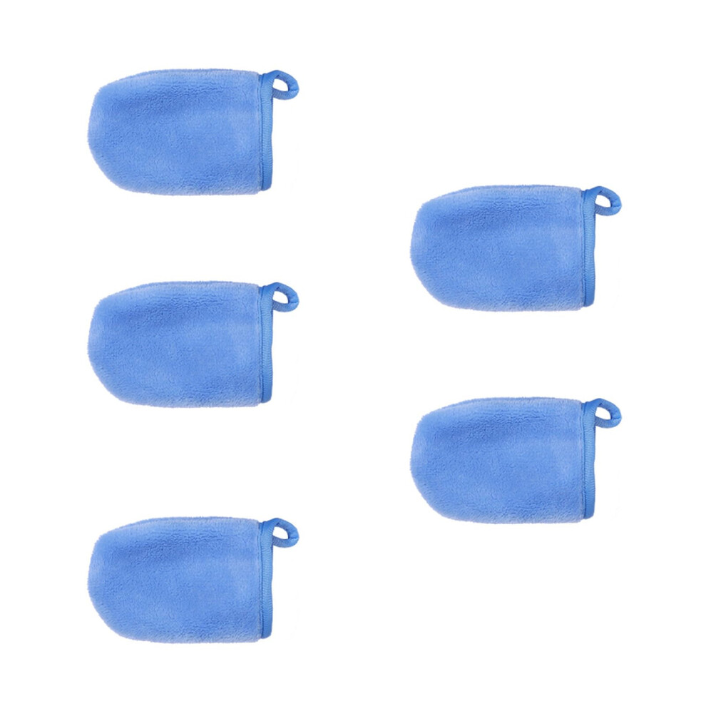 Microfiber Makeup Remover Cloth Set, Soft Flannel Reusable Face Cleansing Towels, Dark Blue