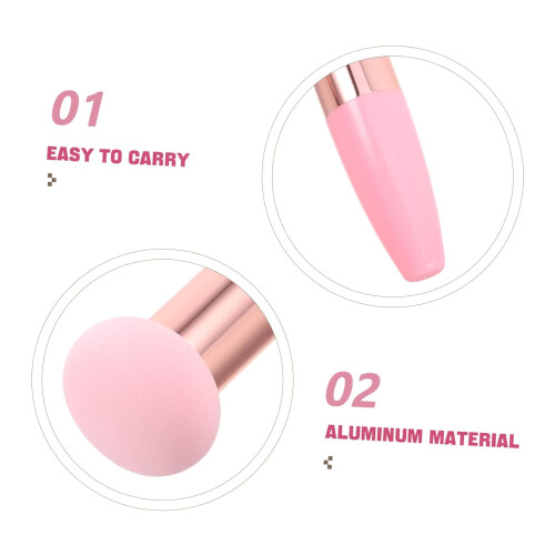 Makeup Sponge with Handle Set 3PCS Mushroom Head Foundation Applicator for Flawless Coverage 1