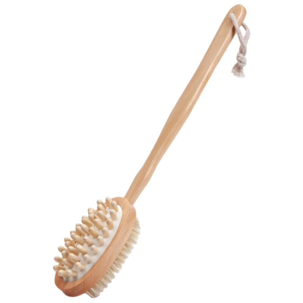 Long Handle Bath Brush and DualSided Back Scrubber for Shower, Exfoliating Body Brush with Ergonomic Grip