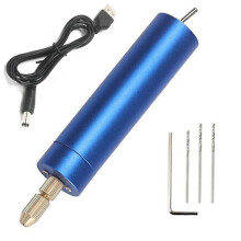 Mini-Elektrobohrmaschine USB DC 5V Elektrische Handbohrmaschine Tragbares Bohrer-Set (Blau)
