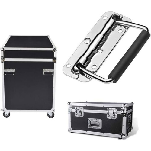 Folding case handle, spring-loaded folding rubber handle for tool case (110x41mm 2pcs) 1