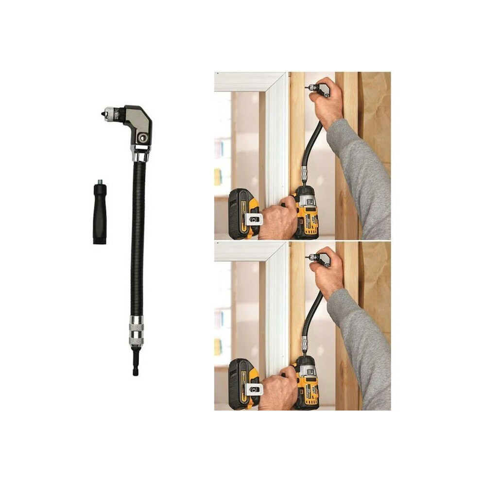 Flexible 1/4" Right-Angle Drill/Screwdriver Attachment For Woodworking 9301941299067