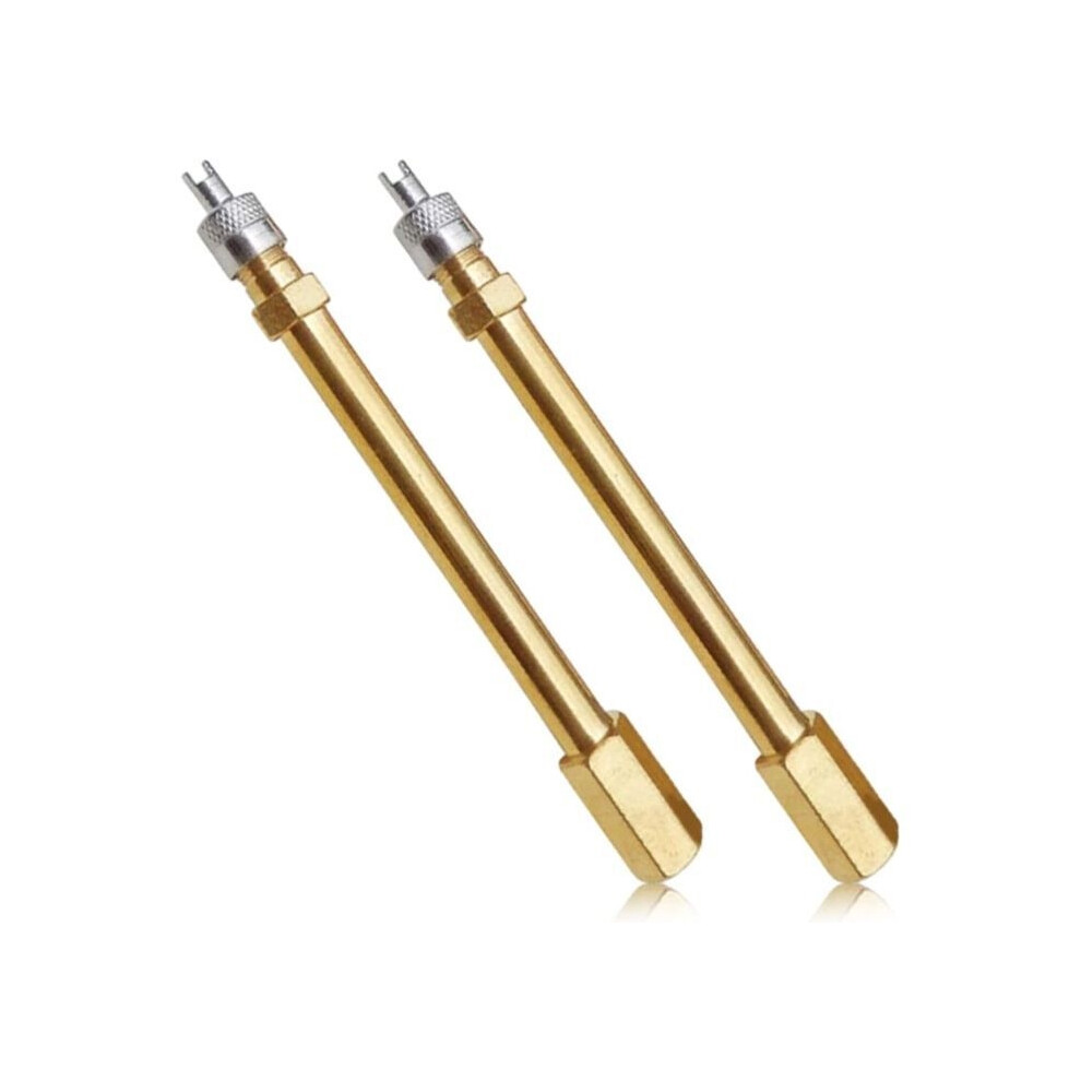 2-Piece Tire Valve Extension, Universal Inflation Nozzle Prevents Leaks For Cars, Scooters, Trucks, Bicycles 9301941300855