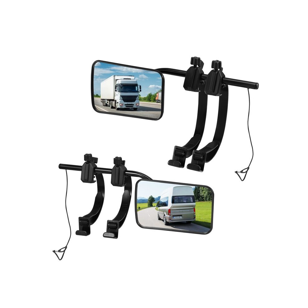 Set Of 2 Caravan Mirrors, Towing Mirrors, Motorhome Mirrors, Adjustable Extension Mirrors With Straps 9301941296448