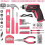3.6V Pink Electric Screwdriver - Cordless Drill Driver with Tool Set - Complete Tool Box - Martea 3