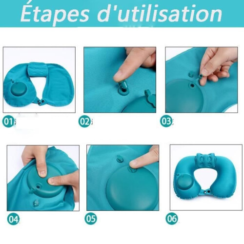 Opblaasbaar reiskussen, ergonomisch traagschuim 1