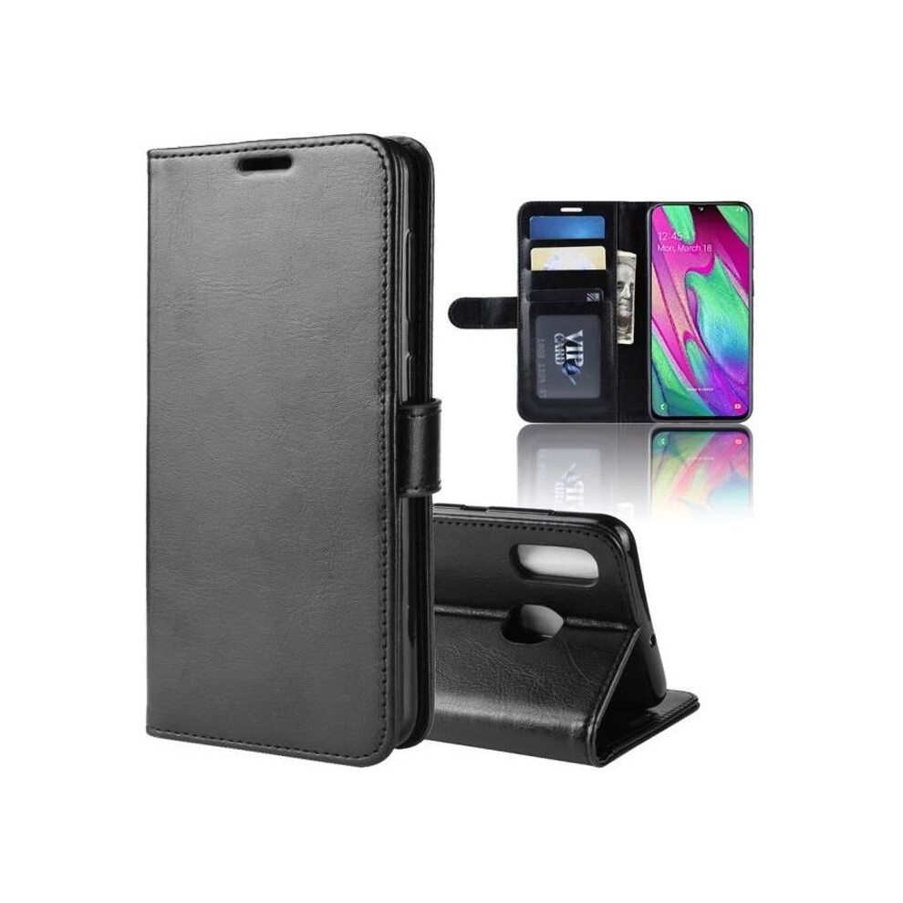 For Samsung Galaxy A40 Case, Pu Leather Wallet With Stand Protective Cover For Samsung Galaxy A40 (5.9") - Black 9301941329665