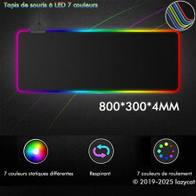 Gaming-Mauspad – LED – 800 x 300 mm – Rutschfest – 10 Beleuchtungsmodi – Naturkautschuk