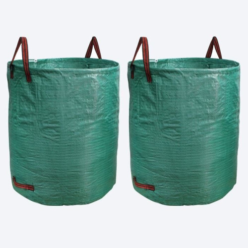2x 500L Heavy Duty Gartenabfallsack Wiederverwendbare Gartentasche Grasblätter