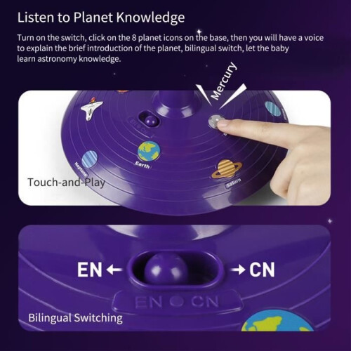 Solar System Planet Projector 8 Planets DIY Model Kits Voice Projector STEAM Education Gift 1