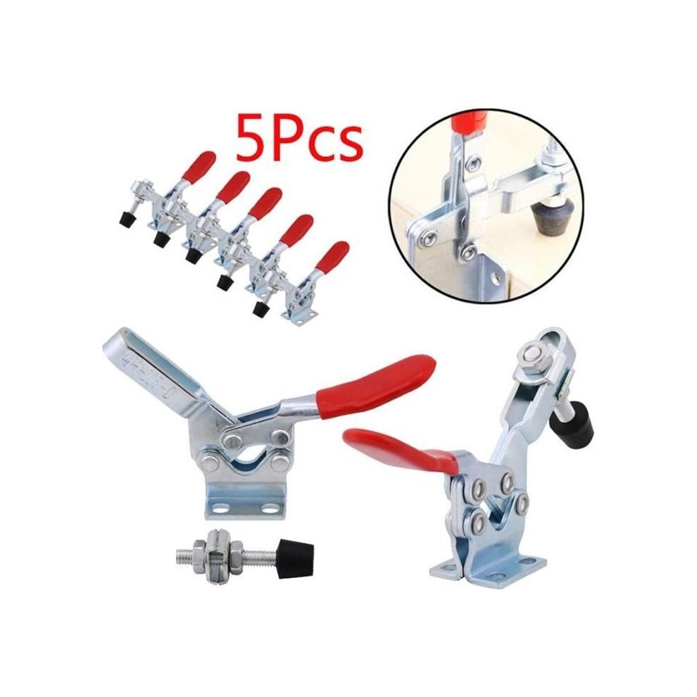 Toggle Clamp, 5Pcs Gh-225-D Quick Release Toggle Clamps Hand Tool Horizontal Base Carpenter's Toggle Clamp 9301941338698