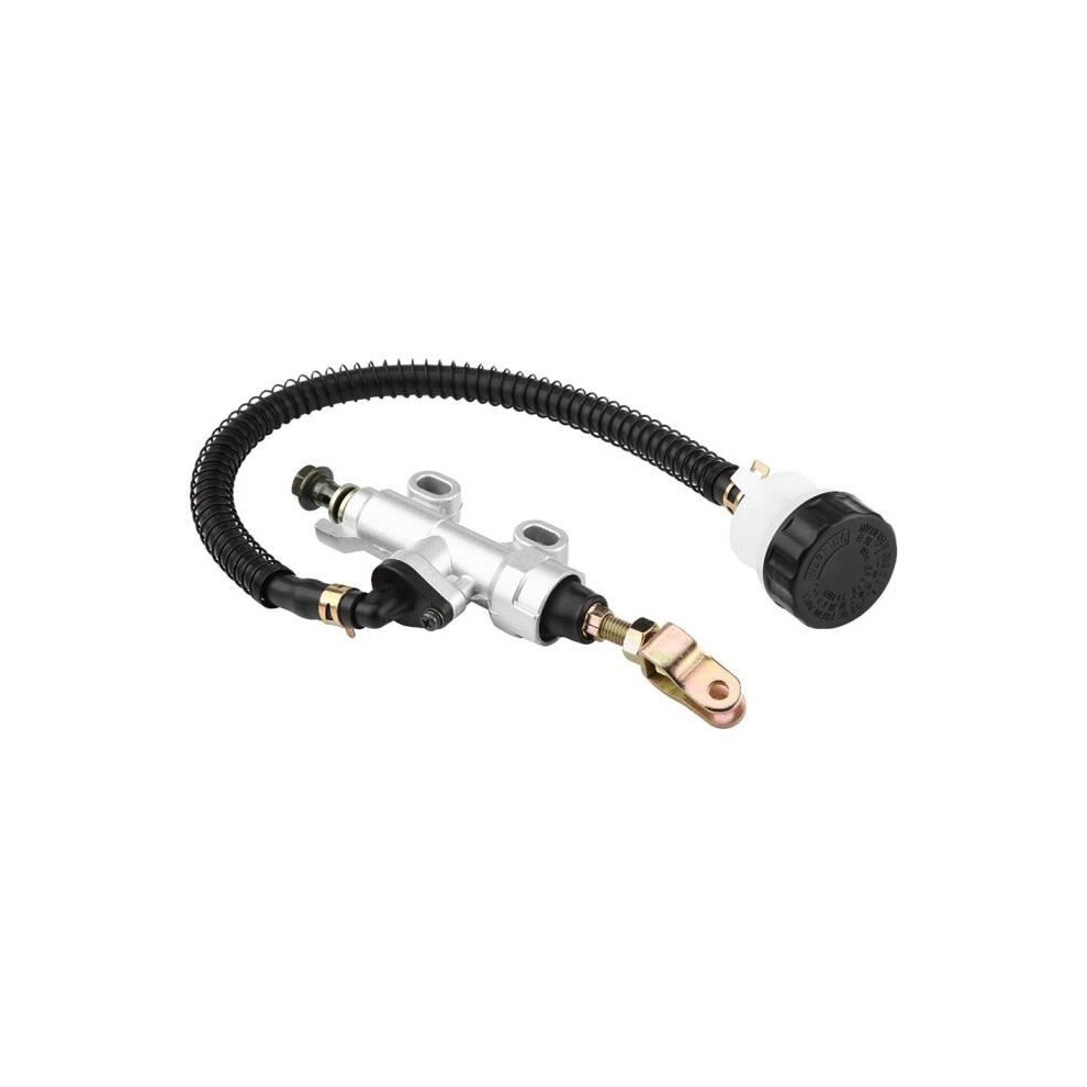 Rear Hydraulic Foot Brake Master Cylinder Pump Reservoir For Motorcycle Dirt Bike Atv-Che Silver 9301941297629