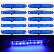 10 Stück 24V 9 LEDs Frontseitenmarkierungsleuchten blau für LKW, Wohnwagen, Anhänger, Transporter