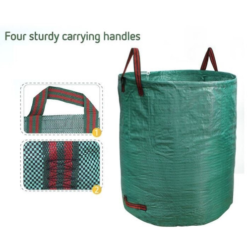 2x 500L Heavy Duty Gartenabfallsack Wiederverwendbare Gartentasche Grasblätter 2