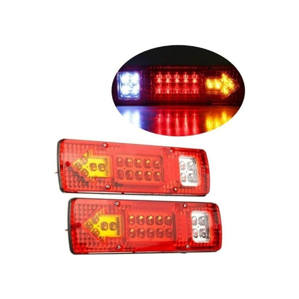 X 12V Led Rear Lights For Truck, Trailer, Van, Caravan, Camper *19 Leds 9301941323403