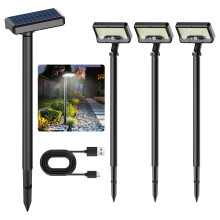 Solar Motion Sensor Lights Outdoor Waterproof 92 LED 360 Adjustable 3 Modes for Garden Pathway 4 Pack