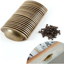 24x 82mm Antique Brass Shell Drawer Handles for Wardrobe, Cupboard, Cabinet, Dresser