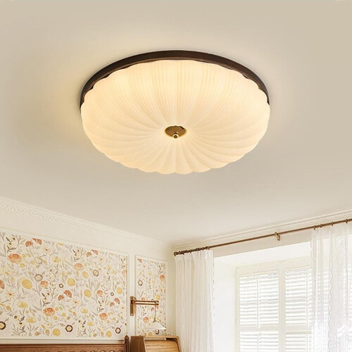 LED Ceiling Light Flush Mount Ultra Thin Dimmable Round Lamp for Bedroom Kitchen 50x9cm Brown 1