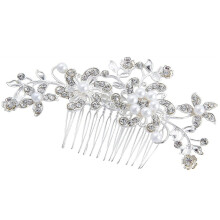 Elegant Bridal Hair Comb with Crystals and Pearls for Wedding Hairstyles Brides and Bridesmaids