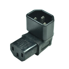 IEC C14 to C13 Power Adapter, 90 Degree Right Angle Extension for SpaceSaving Cable Management