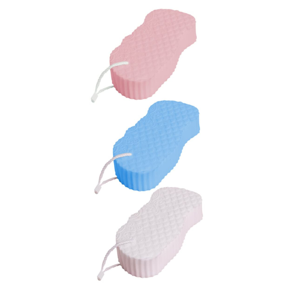 3pcs Soft Bath Sponge Set for Kids and Adults, Gentle Exfoliating Body Scrubber