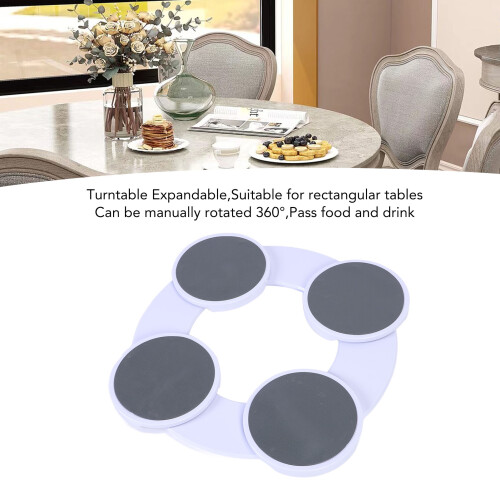 4pcs Round Tray Turntable Expandable, ABS/Silicone 2