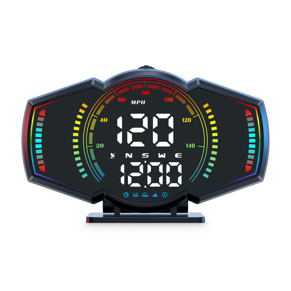 Dual Gps Speedometer Headup Display With Compass And Safety Alerts For All Vehicles G18 9092120527377
