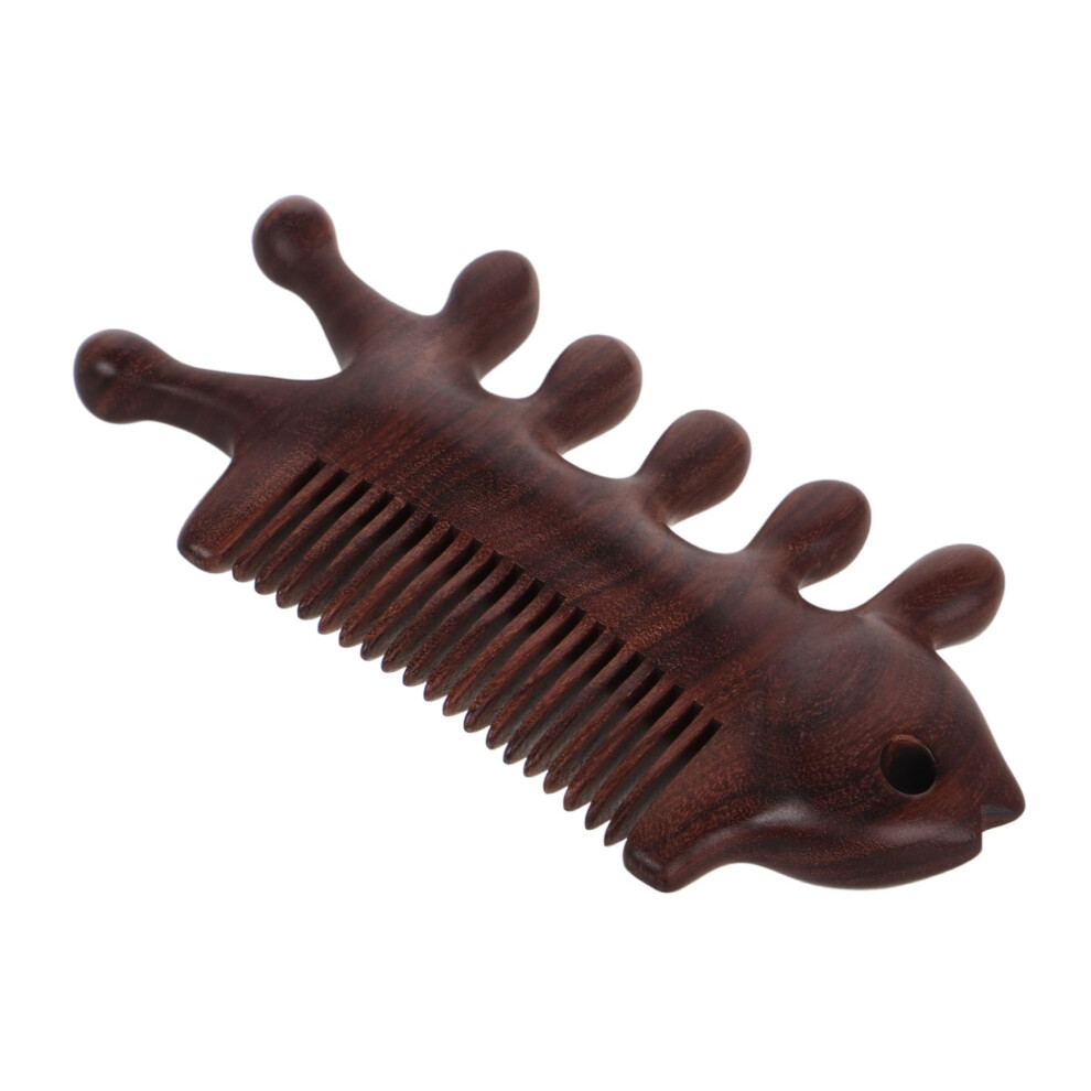 Natural Sandalwood Hair Comb with Wide Tooth DualSided Design for Gentle Scalp Massage