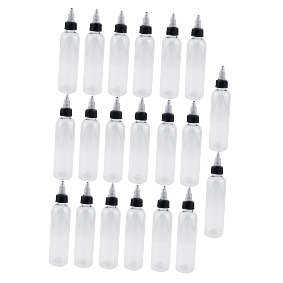 20pcs Clear Plastic Squeeze Bottles with Pointed Nozzle for Hair Dye and Salon Use, Leakproof and Easy Refill Design