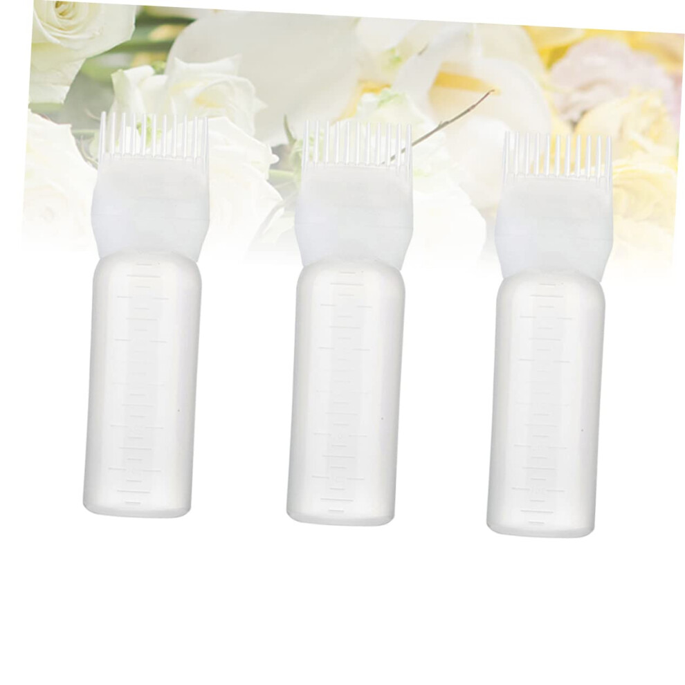 3pcs Hair Dye Applicator Bottle with Comb for Precise Root Application and Salon Coloring Use