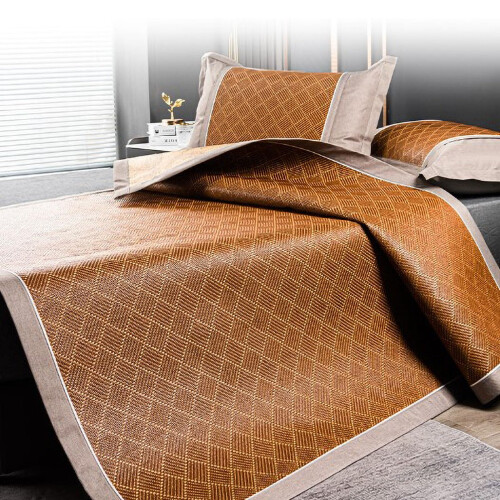 Foldable Double Sided Bamboo Cooling Mat for Bed with Breathable Smooth Surface and Thick Edging