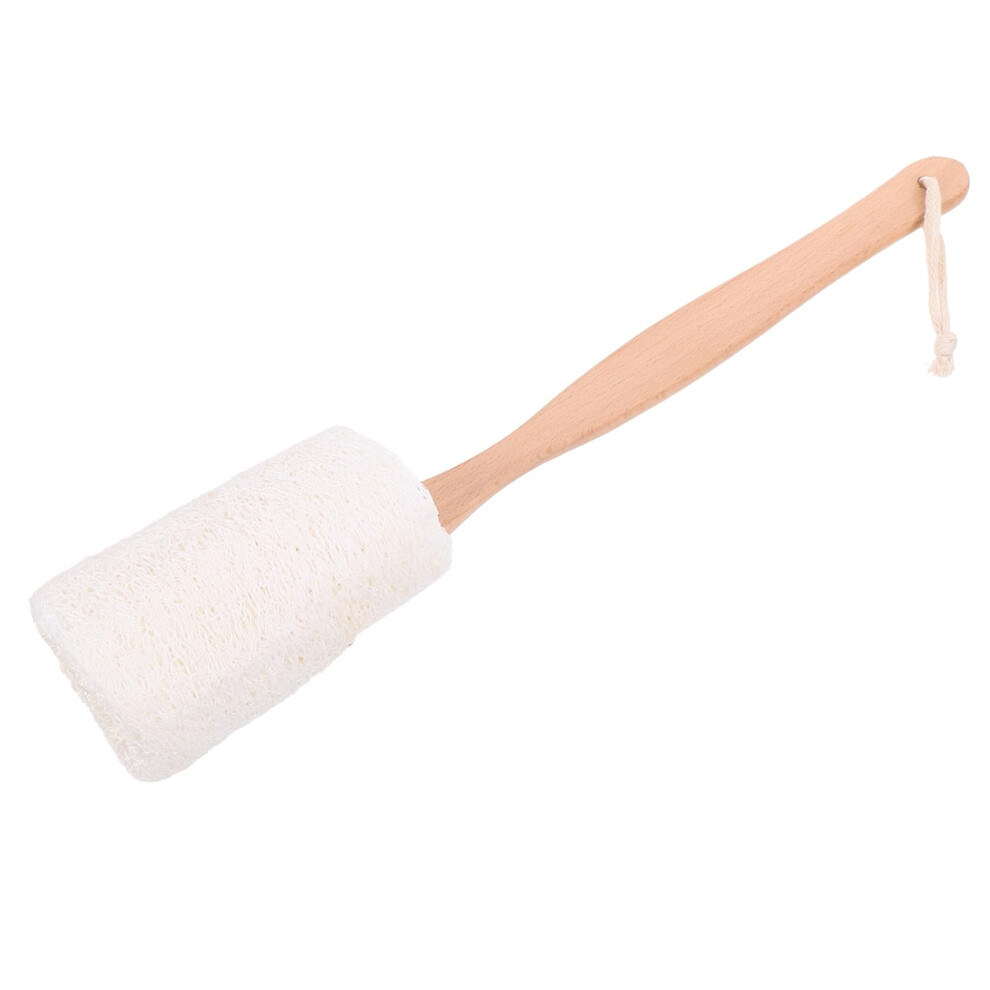 Loofah Back Scrubber with Wooden Handle for Deep Exfoliating and Full Body Cleansing
