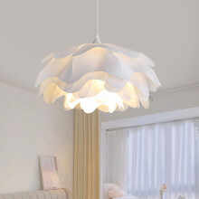 Modern LED Ceiling Chandelier with White Acrylic Flower Shade, Energy Saving for Living and Dining Rooms 50x25cm